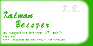 kalman beiszer business card